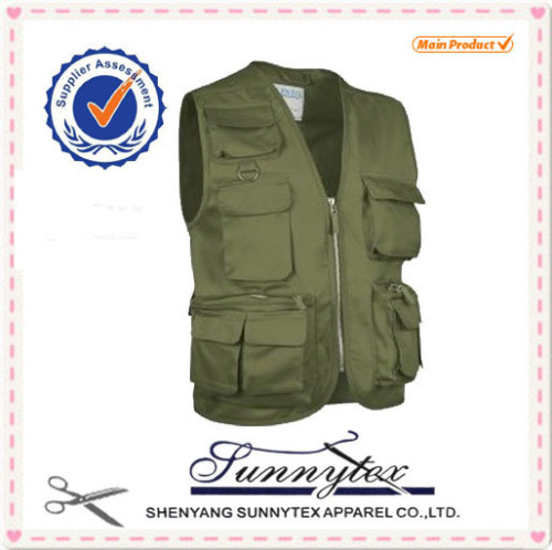 SUNNYTEX OEM Hot selling High quality multi pockets padded work vest blue