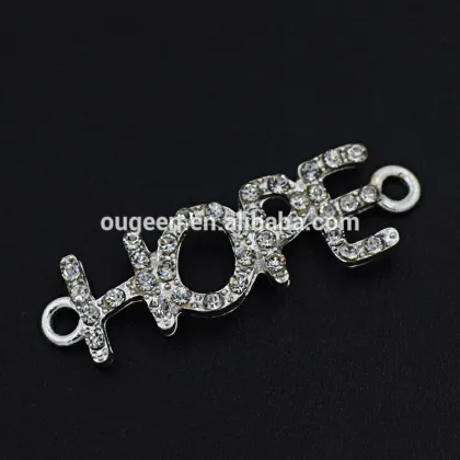 double loop hope letter adapting piece woven bracelet necklace alloy accessories with stone