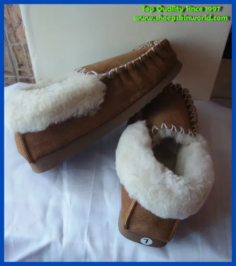 traditional sheepskin moccasin slipper