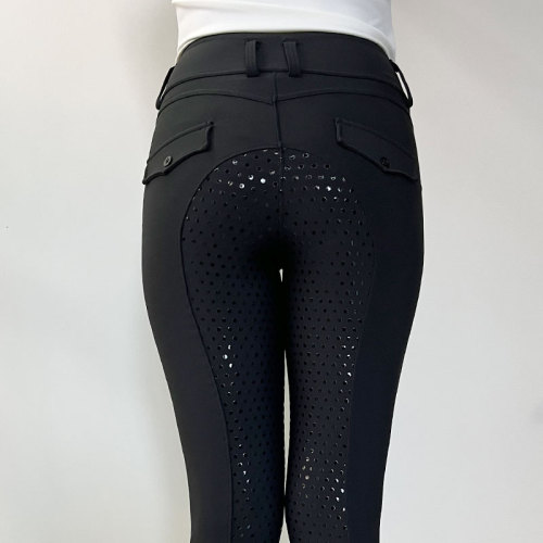 Classic Black Ladies Equestrian Breathable Breeches