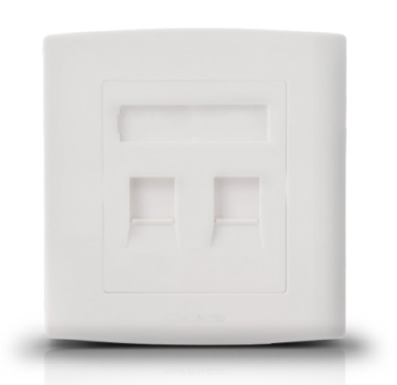 two port 86 type White Color 86 X 86mm network face plate outlet cover