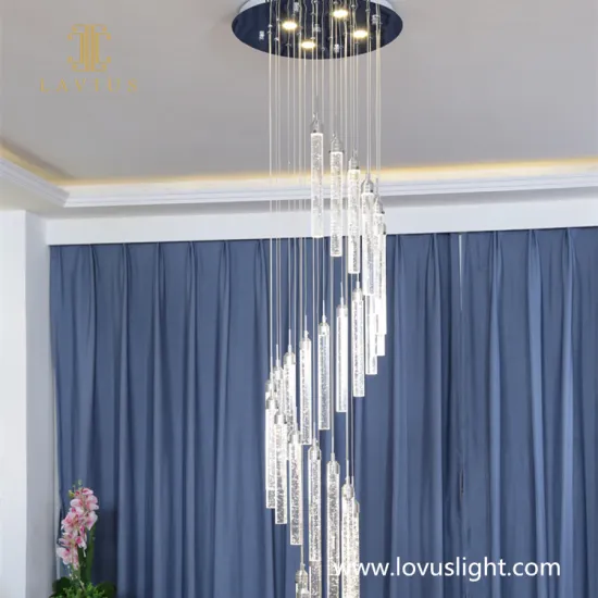 White light luxury staircase villa chandelier shopping mall custom hall chandelier