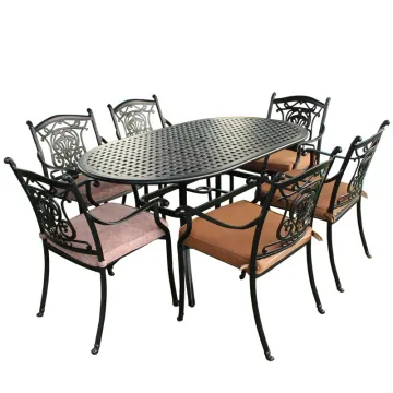 High Quality Outdoor Patio Cast Iron and Cast Aluminum Garden Furniture Sets