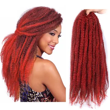 Wholesale cheap Ombre Long Afro Kinky Marley Braids Hair 20inch Twist Crochet Braids Hair Synthetic Braiding Hair Extension