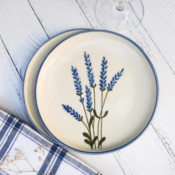 Lavender Ceramic Dessert Plate Sets - Exquisite Porcelain Plates for Restaurants