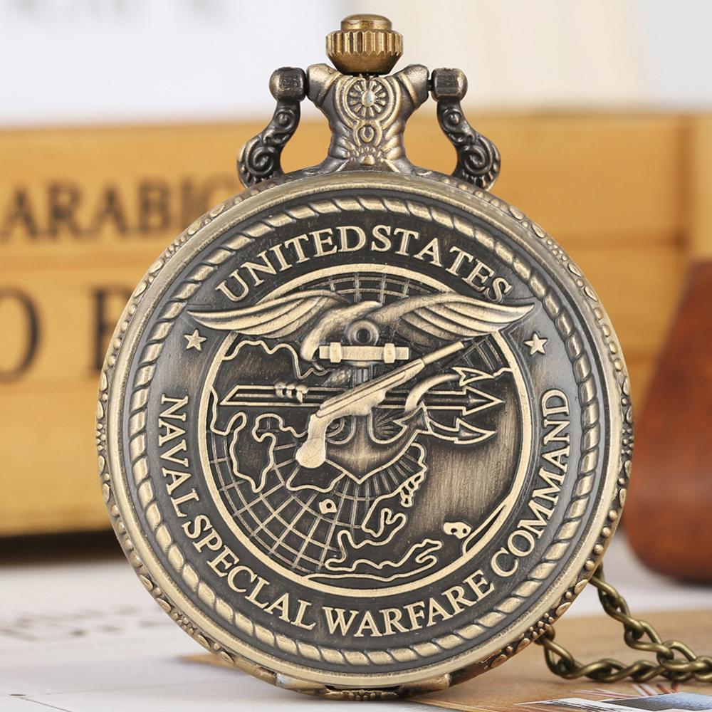 Classical Pocket Watch Men Nurse Watch US Navy Special Operations Command and Seals Unit Pattern Pocket Watches Clock cep saati