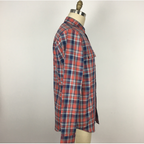 Red blue Plaid Long Sleeve Shirt