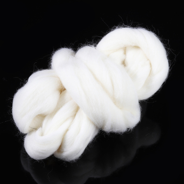 50g Fluffy Soft Wool Fiber White Merino Dyed Wool Tops Roving Wool Fibre For Needle Felting Spinning Sewing Projects