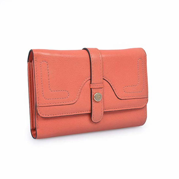 customized fashion slim short women leather wallet purse