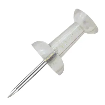 Shiny Transparent White High-Quality Thumb Push Pins for Office and Cork Boards