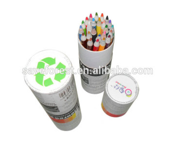 7'' 24 color student paper pencils with tube