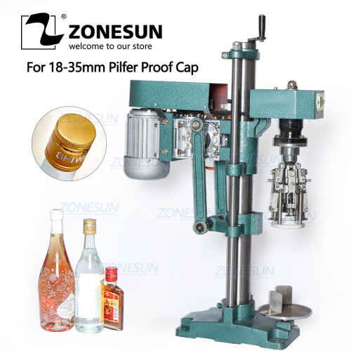 ZONESUN Semi Automatic Capping Machine Pilfer Proof Bottle Cap Making Juice Wine Water Liquid Bottles Glass Plastic Packing