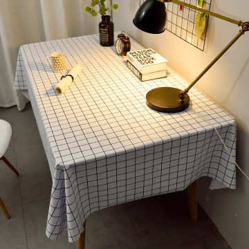 PVC Cotton gauze Checkered stripes in table protector table cloth waterproof party edge cut