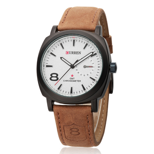 curren quartz watch bezel insert with sub-dial design