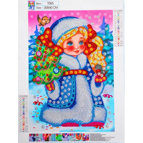 Navidad niña 5d Diamond Painting 30 * 40