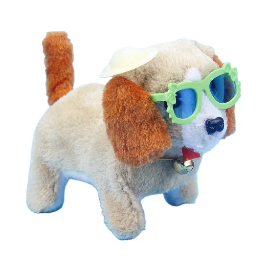 Factory direct selling children's electric toy dog plush toy dog soft battery dog can walk and sound multi-color creativity