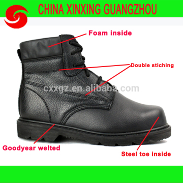 split leather high ankle worker soldier military safety shoes