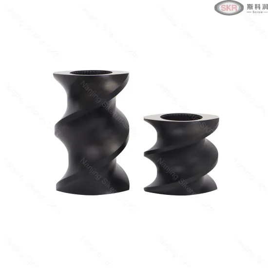 Extruder screws made of black oxide film (blackened threaded blocks)