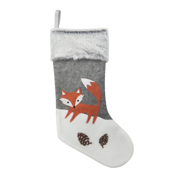 Winter woodland style Christmas stocking