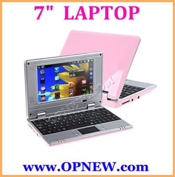 7 inch A9 Dual Core laptop computer MINI laptop Netbook WM8880 notebook PC 1.5Ghz with WIFI HDM USB RJ45 Wholesale OEM