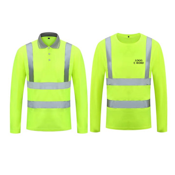 Γεια σας Vis Mesh Fluorescent ανακλαστικό μπλουζάκι γρήγορης ξήρανσης για ασφάλεια