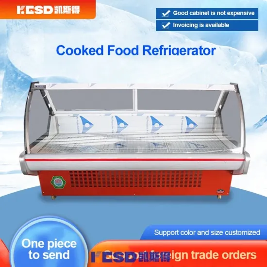 Open Top Meat Counter Fresh Meat Chicken Refrigerator Fish Display Freezer for Sale