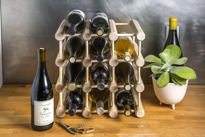 Sustainable Large Capacity Wooden Wine Rack for Bamboo Wine Cellar and Party Use