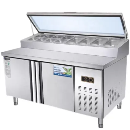 Stainless Steel Small Grids Chiller Patisserie Showcase Fridge