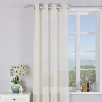 OEM Polyester Flat Window Solid Color Bedroom Sheer Curtain Grommet