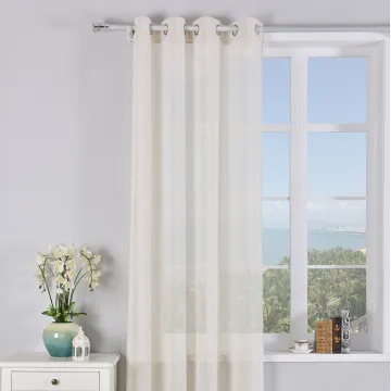 OEM Polyester Flat Window Solid Color Bedroom Sheer Curtain Grommet