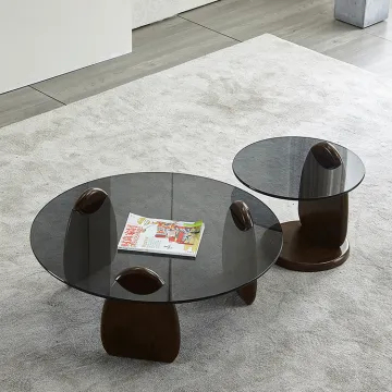 Luxury Round Glass Coffee Table with Modern Design