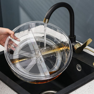 360-Degree Turntable Storage Rack: A Transparent, Rotating Seasoning Organizer with Multifunctional Desktop Storage Box