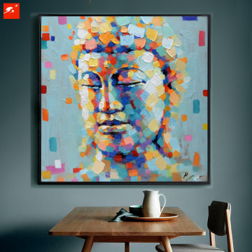 Asian Budda Portrait Handmade Oil Painting