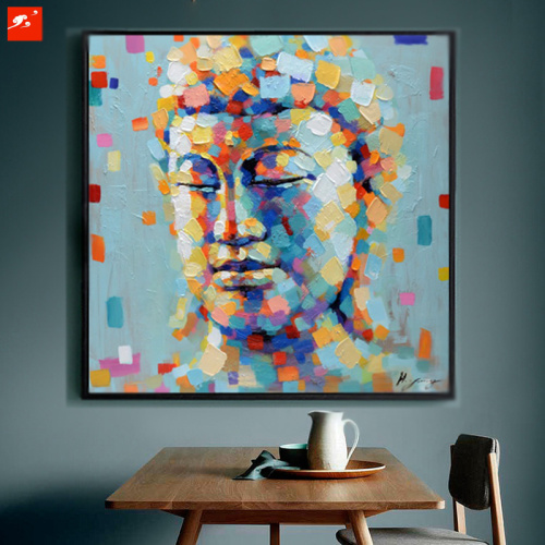 Asian Budda Portrait Handmade Oil Painting