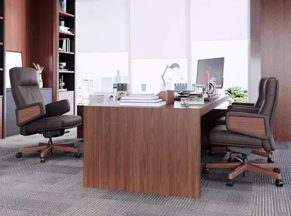 Commercial Luxury Leather New Chinese Style Executive Chair