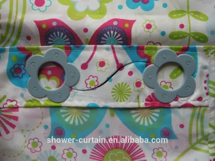 polyester printing zebra hookless fabric shower curtain