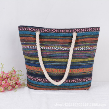 New Women Handbag Canvas Floral Printing Shoulder Beach Bags Casual Female Tote Shopping Bag Bolsa Feminina 2016