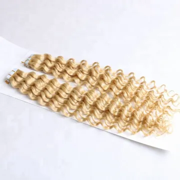 100% Cuticle Remy Human Hair Kinky Curly Double Tape Russian Tape in Hair Extensions European Hair Acceptable 8-34inch