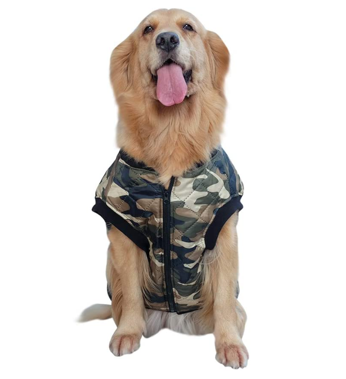 Camo Dog Jacket Coat for Big Dogs