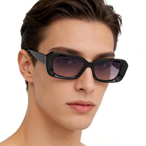 Bold Square Acetate Sunglasses with Curved Temples