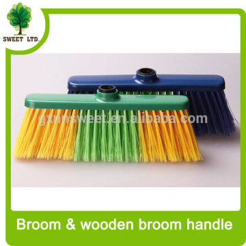 Cleaning houseware broom with long wooden handle brooms