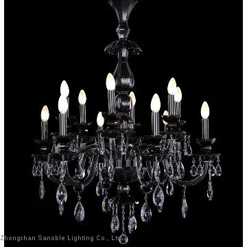 European black crystal chandelier lamp lighting