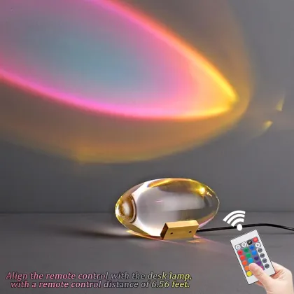 Colorful Crystal Glass Oval LED Lamp