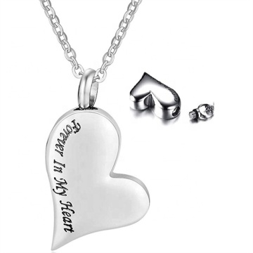 Irregular Heart Domed Engraved Stainless Steel Jewelry Pendant