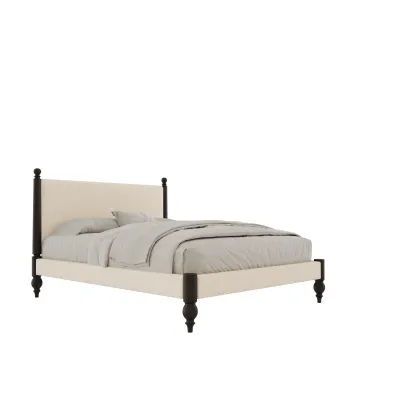 ​​Hand-Stitched Mid-Century Bed Frame Vintage Furniture