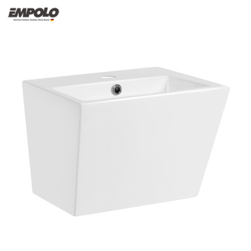 Nordic Modern Square White Ceramic Wall Hung Bathroom Sink