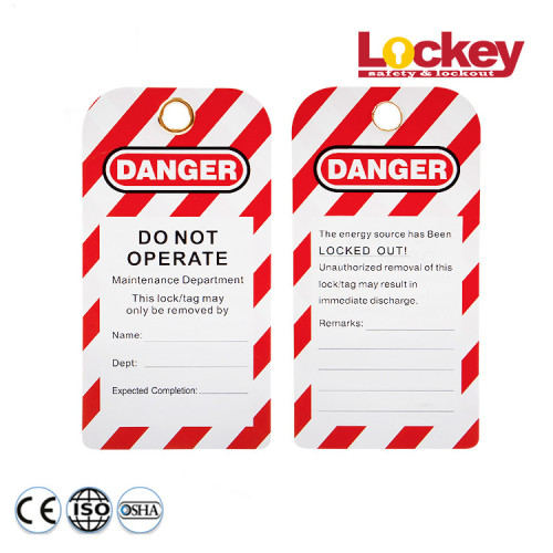 Safety Lockout Tag for Industrial Safety PVC Tag