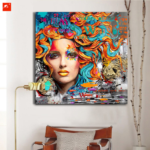 Red Tonal Oil Painting of Fashion Woman