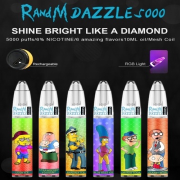 Dazzle original 5000 bocanadas desechables randm