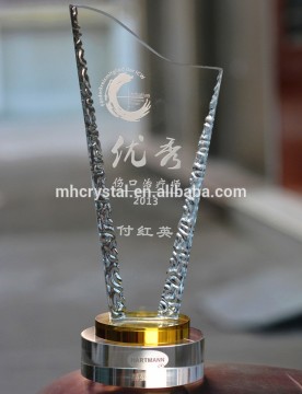 Optical Crystal Yellow Award Trophy MH-J0634
